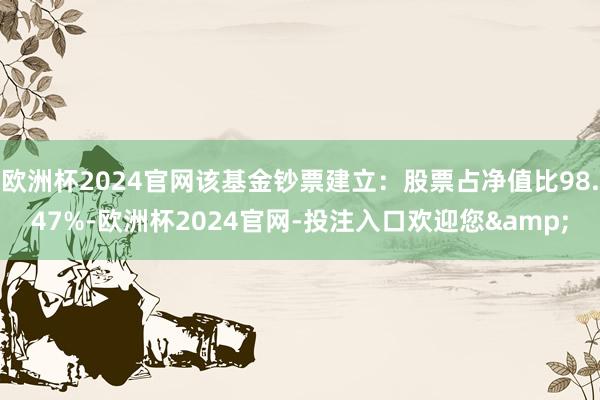 欧洲杯2024官网该基金钞票建立:股票占净值比98.47%-欧洲杯2024官网-投注入口欢迎您&