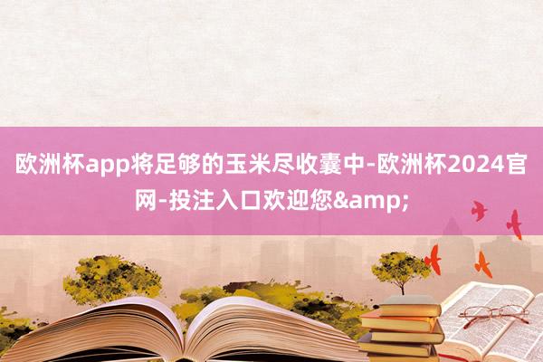 欧洲杯app将足够的玉米尽收囊中-欧洲杯2024官网-投注入口欢迎您&