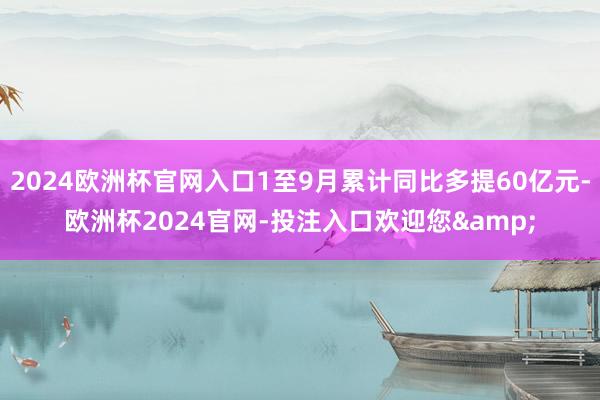 2024欧洲杯官网入口1至9月累计同比多提60亿元-欧洲杯2024官网-投注入口欢迎您&