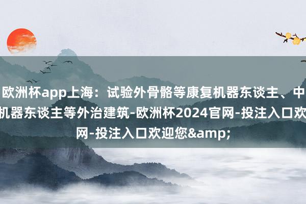 欧洲杯app上海:试验外骨骼等康复机器东谈主、中医针灸按摩机器东谈主等外治建筑-欧洲杯2024官网-投注入口欢迎您&