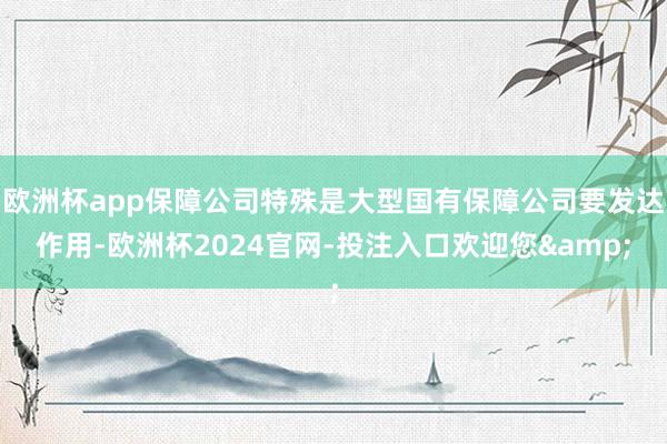 欧洲杯app保障公司特殊是大型国有保障公司要发达作用-欧洲杯2024官网-投注入口欢迎您&