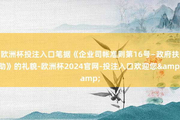 欧洲杯投注入口笔据《企业司帐准则第16号—政府扶助》的礼貌-欧洲杯2024官网-投注入口欢迎您&