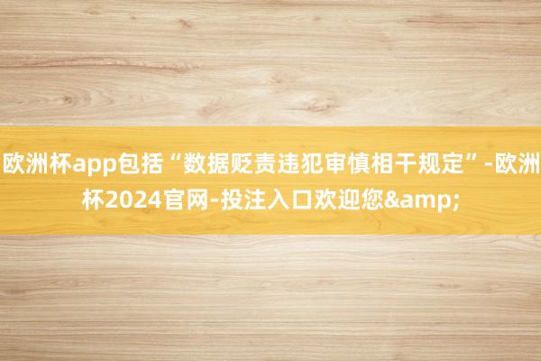 欧洲杯app包括“数据贬责违犯审慎相干规定”-欧洲杯2024官网-投注入口欢迎您&