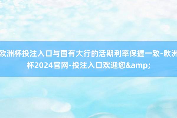 欧洲杯投注入口与国有大行的活期利率保握一致-欧洲杯2024官网-投注入口欢迎您&