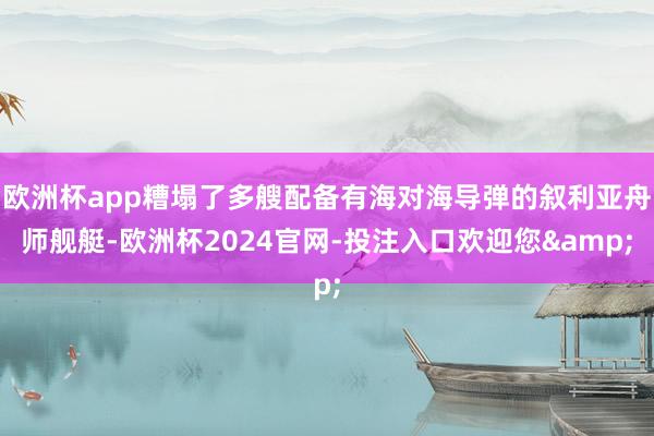 欧洲杯app糟塌了多艘配备有海对海导弹的叙利亚舟师舰艇-欧洲杯2024官网-投注入口欢迎您&